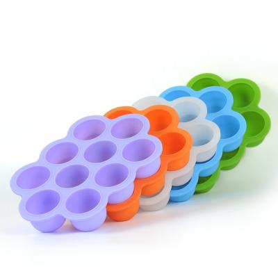 China PVC free 10 cavity divided self storage snack baby food freezer tray bpa silicone baby food container for sale