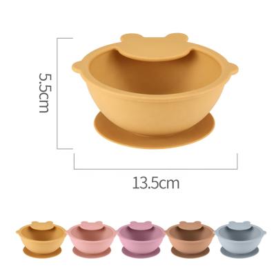 China Hotel Restaurant Baby Utensil Food Grade Home Toddler Rolls Water Proof Baby Feeding Bowl Set With Suction Silicone Kitchen Soft Comfortable Opp Bag for sale