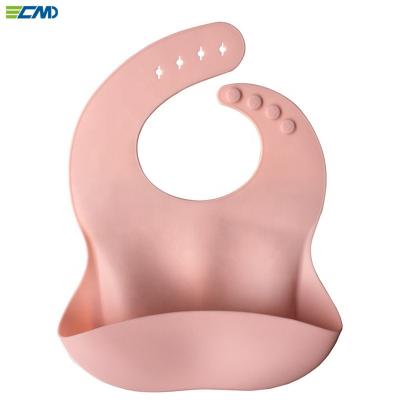 China BPA Free OEM Silicone Baby Bibs With Food Catcher BPA Free Silicone Baby Bibs With Snaps for sale