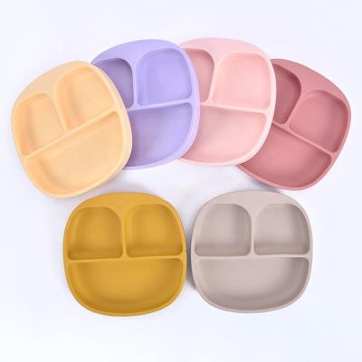 China Home Hotel Restaurant Silicone Baby Dish Divided Baby Suction Cup Bowl for sale