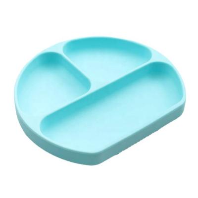 China Children's Food Grade Silicone Baby Dining Plate Non-Slip Suction Feeding Set for sale