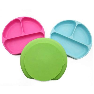 China Children's Toddler Divided Dinner Dishes Baby Bowl Silicone Baby Dish for sale