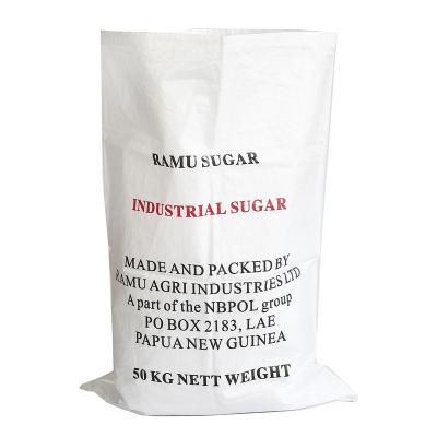 China Recyclable porcelain coated polypropylene rice sugar gusseted empty woven feed bags for sale