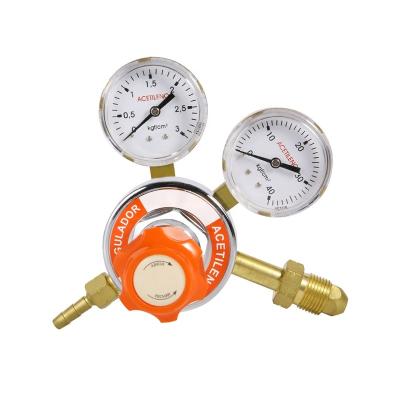 China Weld/Cut Brazilian Series All-Brass Acetylene Welding/Cut-Off Pressure Regulator with CGA510 Inlet Connection for sale