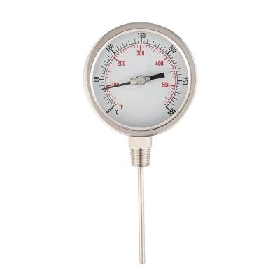 China Industrial Stainless Steel Thermometer 0-300 Degree 100mm Celsius 0-500 Fahrenheit 6.0