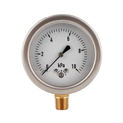 China Stainless Steel Case 60mm Capsule Pressure Gauge With Customized Stainless Steel Case 1/4