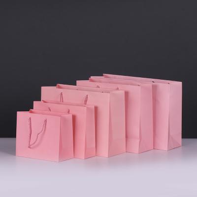 China High Quality Recyclable Wholesale Price Color Bag Packaging Bag For Food Gift Customized Large Pink Paper Bag for sale