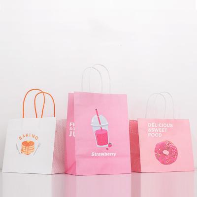 China Factory Price High Quality Recyclable Wholesale Colored Luxury Pretty Food Bag Bags For Food Cake Paper Bag for sale