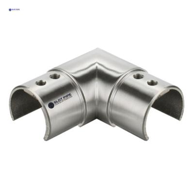 China Modern Round 42.4MMx24x24 Groove Tube Corner Horizontal Connector For Slot Stainless Tube Fittings for sale