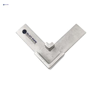 China Modern Stainless Steel 25X21MMx14x14 Rectangular Slotted Tube 90 Degree Connector. 316grade. for sale