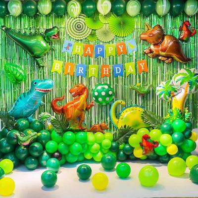 China Factory Wholesale Dinosaur Birthday Party Decoration Oriented Balloons Latex And Foil Foil Birthday Balloons Happy Birthday Banner Balloons Set for sale