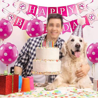 China Non-Toxic Birthday Bandana Dog Balloons Qualatex Balloons Happy Birthday Banner Balloons Animal Globos Latex for sale