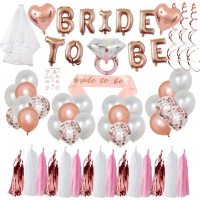 China Rose Gold Non-Toxic Bride To Be Balloon Set Bridal Wedding Party Background Decoration Bachelor Party for sale