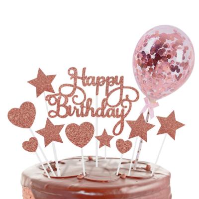 China Star Love Non-Toxic Birthday Cake Insert Cake Topper Party Card Cake Decoration Insert for sale