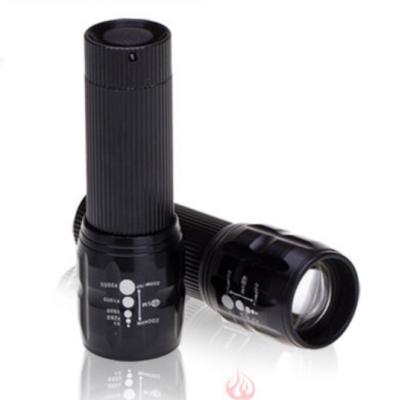 China Industrial hot style focusing strong light flashlight with zoom three-speed LED flashlight with aluminum alloy mini flashlight for sale