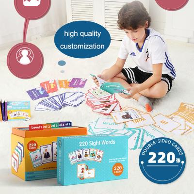 China Custom Printing Cambling Baby Educational English Playing Arabic Flash Study Learn Card For Kid for sale