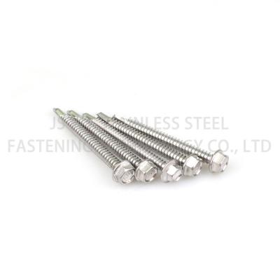 China 410/304/316/A2/A4 stainless steel/BIMETALLIC head screw/BIMETALLIC nail hex cheap flange hardened self tapping screws for sale