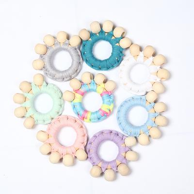 China Musical Toy YDS Baby Toys Wooden Rattle Teether Baby Toys Engraved Wooden Beads Teether Baby Crib Rattle for sale