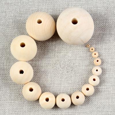 China Teething Toys YDS Natural Log Volume Beads 4-50MM Wooden Beads For Jewelry Making for sale