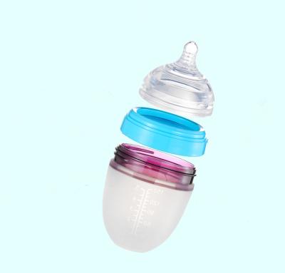 China YDS BPA Free Silicone Baby Bottles Free Manufacturer Set 5oz- 8oz Baby Feeding Bottle Pink Blue for sale