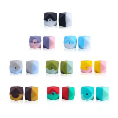 China Fashionable DIY Bead YDS BPA Free Wholesale 14mm Polygonous Beads Baby Silicone Teething Beads for sale