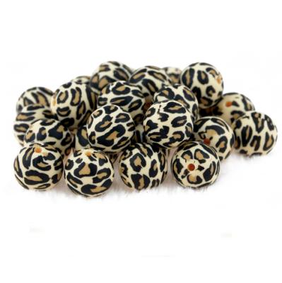 China Fashionable DIY Beads Wholesale YDS Leopard 12mm 15mm 19mm Copy Beads BPA Free Baby Silicone Teething Beads for sale