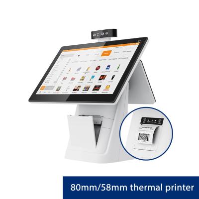 China Dubbele het Schermpos Systeemkassa met 80mm Thermische Printer Te koop