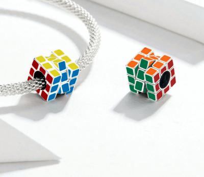 China INS CLASSIC Hot Selling Jewelry Accessories Charm 925 Silver Color Cube Pendant for sale