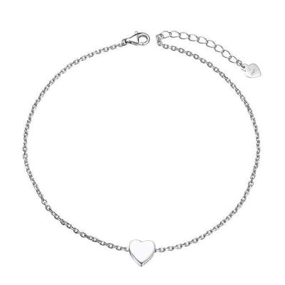 China Wholesale FASHIONABLE Heart Minimalist Bracelet 925 Sterling Silver Jewelry For Women for sale