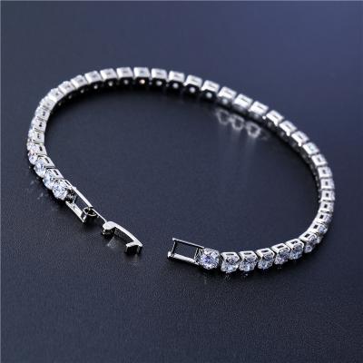 China Ice Silver CLASSIC Luxury Chain Bracelet Tennis Crystal Wedding Bracelet Women Gold 4mm Bracelet for sale