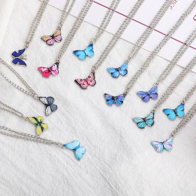 China European and American Charm Retro Boho Necklace Colorful Butterfly Necklace Wholesale Europe and America Jewelry for Women for sale