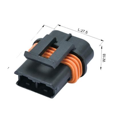 China 2 way automotive female sealed waterproof pa66 car socket housing auto plug connector for sale