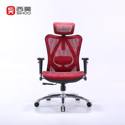 China New Design Sihoo M57 Adjustable Modern Red High Back Height Adjustable Full Mesh Office Chairs With PU Wheels (Height) for sale