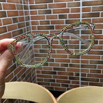 China Fashionable High Quality Rhinestone With Rhinestone Decoration Sunshade PC Sunglasses For Women for sale