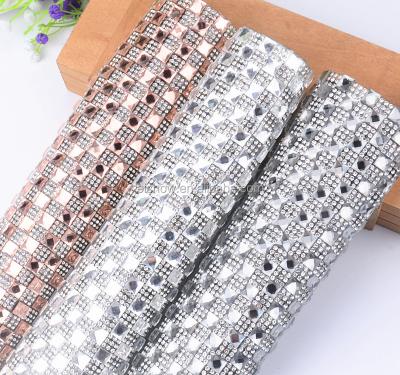 China 24*40cm Morden Crystal Self Adhesive Glass Iron On Rhinestone Sheet For Shoes Cloth Decoration for sale