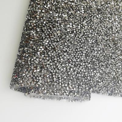 China Pointback Self Pointback 24*40cm Self Adhesive Resin Gray Color 3mm Adhesive Resin Hot Fix Rhinestone Sheet For Dress Diy Shoes for sale