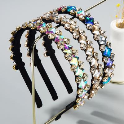 China Baroque Rhinestone Crystal Jeweled Dinner Bridal Headbands Luxury Women Hairband China Wholesale Ladies Hair Decoration for sale