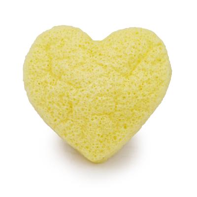 China Bebevisa hot sale 100% adult and baby heart shape natural lemon face konjac cleansing sponge for sale