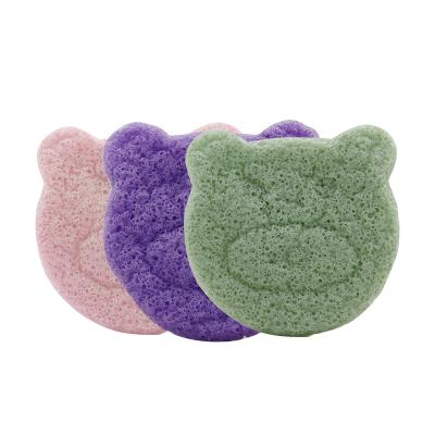 China All natural bear shape on sales 3pcs/set konjac sponge for sale