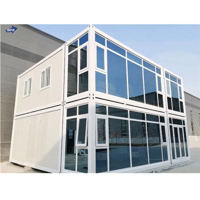 China 2020 China Two story container house prefab glass small movable house cheap prefab houses Te koop