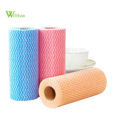 China Waterproof Spunlace Nonwoven Fabric Perforated Nonwoven Kitchen Spunlace Roll Cloth Dish Cloth Spunlace Clean Towel for sale