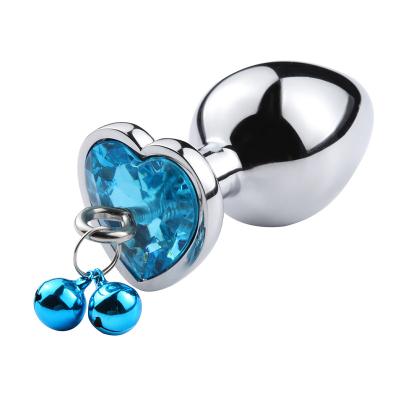 China Heart Shape 95*40 Mm Jewelry Crystal Metal Anal Butt Plug Silver Sex Toys High Quality Big Size Product for sale