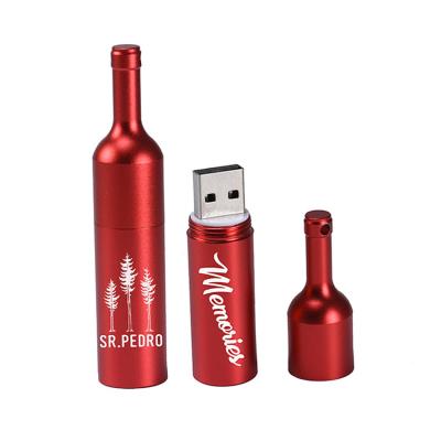 China Custom Promotional Bottle Shape Wine Stick USB Memory Stick Metal Gift 1GB 2GB 4GB 8GB 16GB 32GB 64GB Pendrive USB Drive for sale