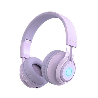 China New Kids Headband Girls Wireless Headset 5.0 Earphone RGB Colorful Led Light Earbuds for sale