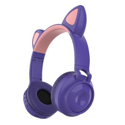 China 2020 Latest Headband Sports Stereo Wireless Smart Headphones 5.0 Colorful Cat Ear LED Earphone Headphones for sale