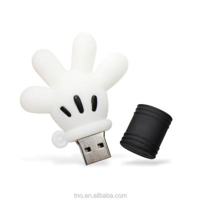 China Wholesale PVC Cartoon Mickey Hand Shape Pendrive 4GB 8GB 16GB 32GB 64GB USB Flash Drive for sale