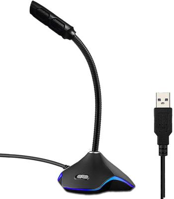 China Microphone Headset Microphone XIAOKOA USB Microphone for Windows and Mac Professional PC with Built-in LED Light for Computer for sale