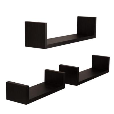 China Easy Assembly Decoration Home Wall 3 U Shaped Floating Wall Shelves for sale