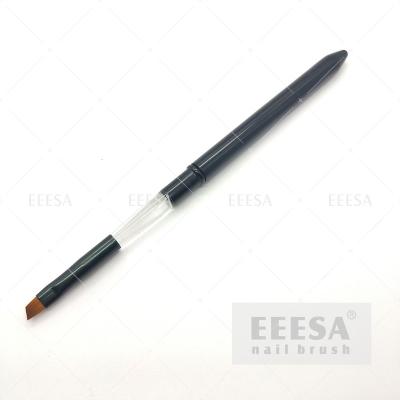 China Exquisite Design Black Acrylic Size #4 Metal Handle Pincel One Stroke Nail Gel Brush for sale