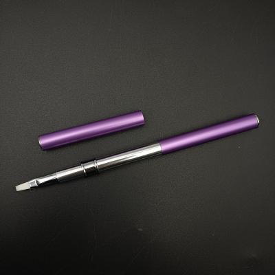 China Exquisite Design long handle manufacturer flat square customized purple retractable nail art gel brush for sale